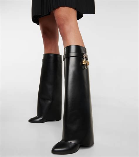 givenchy shark lock boots black|givenchy thigh high sock boots.